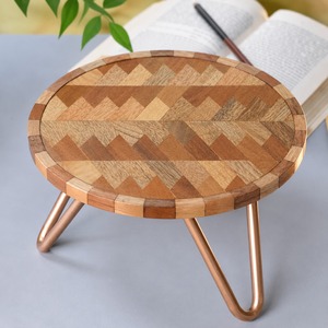 Soporte moderno para pasteles de madera y hierro, elegante soporte elevado para postres, para decoración de eventos y presentación de alimentos. - Product Image 6