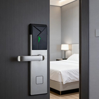 Cerradura Electrónica Inteligente para Puerta de Hotel con Sensor RFID y Tarjeta de Acceso, de Acero Inoxidable 304 de Alta Calidad, con Sistema de Software de Gestión