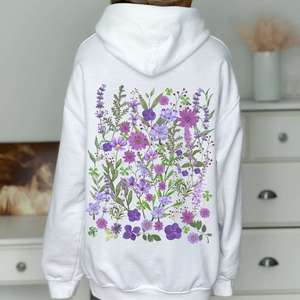 Sudadera Holgada de Manga Larga con Estampado Floral Gráfico Personalizado para Mujer, Estilo Casual Urbano, Otoño Invierno - Product Image 3