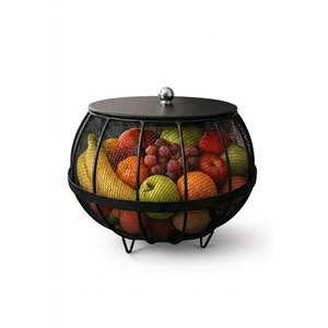 Premium Stainless Steel Mesh Fruit <b>Basket</b> With Protective Lid Multipurpose Vegetable Storage And Kitchen <b>Table</b> Organizer - Product Image 2