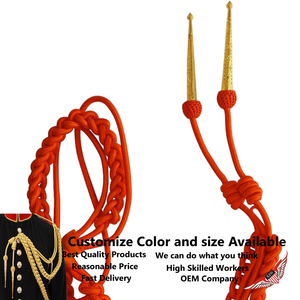 Wholesale Aiguillette in Orange Silk with Gold Tags Navy Aiguillette Shoulder <b>cord</b> - Product Image 3