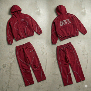 Rexfit Sports 2026 New USA Popular Men Reflective Windbreaker Suit Jogger Tracksuit Wholesale Custom Printing Suit For Men - Product Image 6
