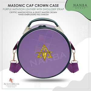 Couronne Maçonnique Royale et du Maître Sélectif, violette, avec emblème R&S brodé à la main - Product Image 3