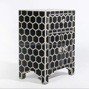 Hot Selling Creative Pattern Bone Inlay White Nightstand New Trending Mother Pearl <b>Bedside</b> Table for Hospital Use Wholesale - Product Image 5