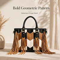 Bolso tote con flecos de cuero y pelo |   Bolso de hombro para mujer, estilo patchwork, de piel de vaca, elegante |   Bolsa de Transporte Grande, Calidad de Exportación India