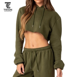 Sudaderas con capucha estampadas de invierno, a la moda, informales, tallas grandes, para mujer, sudaderas cortas, con logotipo personalizado OEM, forro polar, cremallera de color claro - Product Image 1
