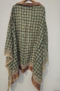 Boho Block Print Sarong Wrap Silk Border Cotton Pareo Beach Cover Up Skirt Handmade Indian Sarong Lightweight Summer Beach Wear - Product Image 3