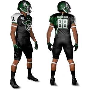 Ensemble de football américain personnalisé unisexe pour adultes et jeunes, comprenant un maillot, un pantalon et un haut, avec rayures et impression par sublimation - Product Image 2