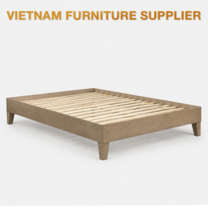 Solid Ash Wood Minimalist Platform <b>Bed</b> <b>Frame</b> Vietnam OEM/ODM Wooden <b>Beds</b> Furniture Manufacturer for Modern Bedrooms - Product Image 1