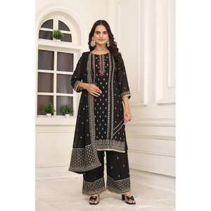 Costume de soirée pour femmes avec broderie comprenant Dupatta - Product Image 2