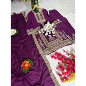 Conjunto de Top y Pantalón de Fiesta para Mujer de Diseñador y Hermoso Dupatta - Product Image 3