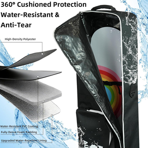 Bolsa de Esquí Acolchada Expandible para Exteriores, Bolsa de Snowboard con Ruedas, Bolsa de Viaje para Snowboard con Forro Resistente al Agua y Bolsillos - Product Image 3