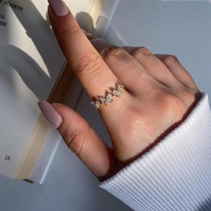 butterfly moissanite engagement band, round cut moissanite wedding <b>ring</b>, 18k gold plated <b>dainty</b> <b>ring</b> delicate engagement <b>ring</b> . - Product Image 3
