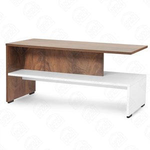 Table basse portable en bois avec rangement à compartiments ouverts, table centrale en noyer blanc pour salon, canapé, bureau à domicile - Product Image 3