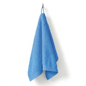 Solid Color <b>Blue</b> Cotton Terry Cloth Bath <b>Towel</b> with Hanging Loop Soft Woven Rectangle <b>Hand</b> <b>Towel</b> - Product Image 1
