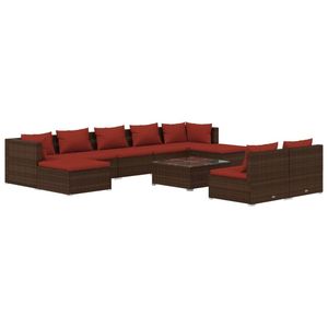 Set Lounge da Giardino in Rattan Marrone per 6 Persone, Arredamento da Esterno Resistente alle Intemperie, Design Contemporaneo - Product Image 4