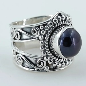 Freshwater Black Pearl <b>Ring</b>, 925 Sterling <b>Silver</b> <b>Statement</b> Promise <b>Ring</b> for Women, Freshwater Pearl Handmade Boho Jewelry, June - Product Image 4