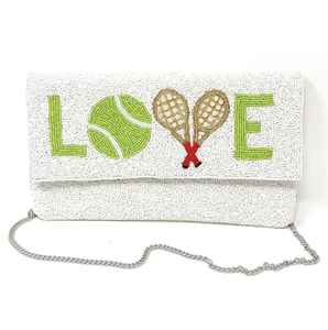 Elegante Bolso de Mano Rectangular Bordado con Cuentas de Semillas de Algodón Hecho a Mano para Mujeres y Niñas con Patrón de Logotipo - Product Image 4