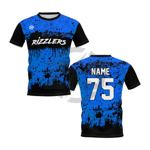 เสื้อเจอร์ซีย์ซับลิเมชั่นแบบกำหนดเองสำหรับผู้ใหญ่ โพลีเอสเตอร์ ระบายอากาศได้ดี สีชมพู สีดำ พิมพ์ชื่อหมายเลข 75 - Product Image 3