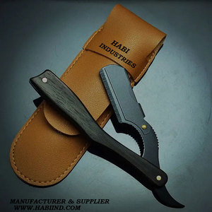 Navaja de Afeitar Recta de Acero de Damasco, Navaja de Afeitar Profesional para Barbería, Hoja de Espiga Completa, Navaja Manual Hecha a Mano con Estuche - Product Image 1