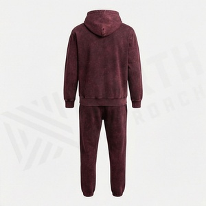 Conjunto Deportivo Personalizado de Algodón Grueso con Capucha y Estampado, Estilo Vintage con Lavado Ácido, Unisex, para Gimnasio y Fitness - Product Image 2