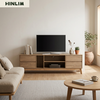 Moderno y Resistente Soporte de TV de Madera con Cajones de Almacenamiento y Estantes para Muebles de Sala de Estar, Diseño Escandinavo, Independiente, para Televisores de hasta 65 Pulgadas