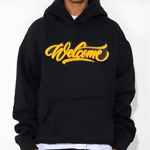 เสื้อฮู้ดดี้สีดำแบบสวมใส่สบาย สไตล์สตรีทแวร์ ผ้าฝ้ายพรีเมียมเนื้อนุ่ม รับผลิตแบบ OEM ODM พร้อมบริการสกรีนโลโก้แบรนด์ - Product Image 4