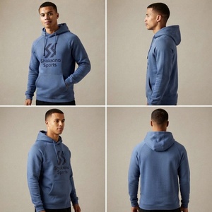 Ensemble sweat à capuche et short pour homme, respirant, manches longues, style streetwear, avec logo personnalisé et haute qualité - Product Image 2