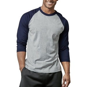 T-shirt de baseball raglan pour homme avec logo personnalisé, couleur contrastée, décontracté, design personnalisé, vêtements pour homme écologiques - Product Image 2