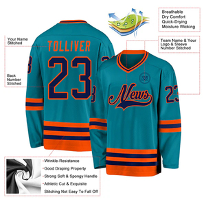 Maillot d'entraînement de hockey sur glace, vêtements de sport personnalisés pour équipe, vêtements de hockey respirants en polyester, fournisseur - Product Image 4