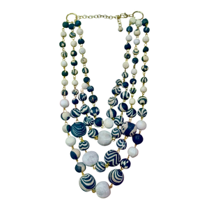 Collar Multicapa Ecológico Hecho a Mano con Cuentas, Cadena Chapada en Oro para Mujer, Estilo Bohemio, Forma de Bola, Collar Artificial para Fiesta - Product Image 3