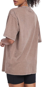 <b>Acid</b> Washed Vintage T-Shirt Custom Logo 100% Cotton Lightweight Regular Fit O-Neck Hip Hop <b>Drop</b> Shoulder Summer Casual for - Product Image 5