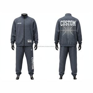 Conjunto de Chándal Personalizado con Sudadera con Cremallera Completa y Pantalones Jogger, Unisex, Informal, para Otoño, 100% Algodón, Transpirable, Corte Regular, con Estampado de Letras - Product Image 2