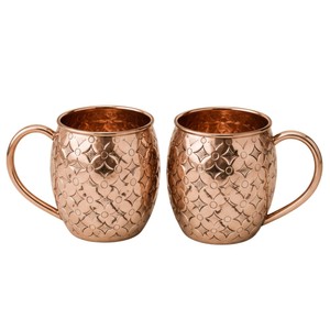 Vente en gros – Nouvelle tasse Moscow Mule en cuivre pur martelé de 16 oz – Tasse à bière en cuivre massif pour cocktails et barware – Logo personnalisé - Product Image 4