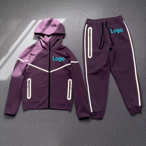 Conjunto Deportivo Informal para Hombre de Alta Calidad, con Logotipo Personalizado, Reflectante, de Algodón, Resistente al Viento, Transpirable, con Capucha y Cremallera - Product Image 4