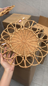Assiette décorative en rotin tressé, artisanale, naturelle, pour la décoration de la maison, salon et table à manger - Product Image 6