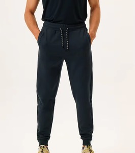 Pantalon de survêtement homme en toile, taille mi-haute, coupe large, léger, foncé, pour le sport et le fitness, idéal pour la gym et le jogging - Product Image 1