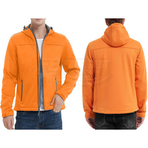Vestes softshell pour homme, coupe slim, doublées en polaire, col montant, fermeture éclair, couleur contrastée, résistantes à l'eau, manteau d'hiver pour la neige - Product Image 6