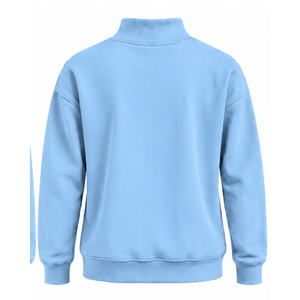 Sky <b>Blue</b> <b>Women</b> Turtleneck Sweatshirt Long Sleeve Loose Fit Pullover Fleece High Neck Casual Winter Streetwear Fashion <b>Jumper</b> - Product Image 2
