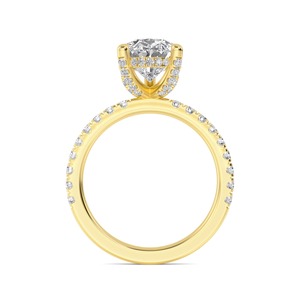 Anillo de Compromiso con Diamante Cultivado en Laboratorio, Corte Redondo y en Forma de Pera, en Oro Rosa de 10K, 1.57 CTW, Diseño Elegante para Novia - Product Image 6