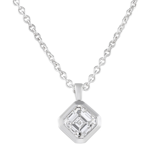 จี้เพชรทรง Asscher รับรองโดย IGI เพชรเพาะเลี้ยงในห้องปฏิบัติการ ตัวเรือนทองคำแท้ 14K ประดับเพชร VVS1 สำหรับผู้หญิง - Product Image 2