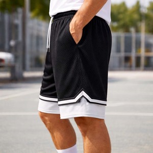 Custom Logo Men's Double <b>Layer</b> Basketball Shorts Mesh Breathable Sports Gym Training Shorts Wholesale - Product Image 5