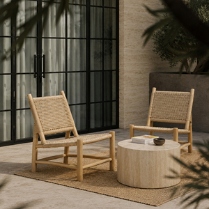 Sofá Individual de Ratán Sintético Moderno Estilo Boho, Ecológico, para Exteriores, para Patio de Lujo, Hecho en Indonesia - Product Image 1