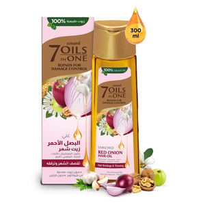 Huile capillaire à l'oignon rouge Emami 7 huiles en une - 300 ml |   Mélange d'herbes 100% naturel enrichi |   Huile anti-dommages, acheter auprès du fabricant - Product Image 1