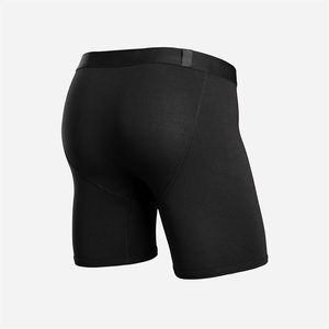 Calzoncillos bóxer para hombre, paquete de 5, corte medio, color negro sólido, ropa interior de algodón tejida sin costuras - Product Image 2