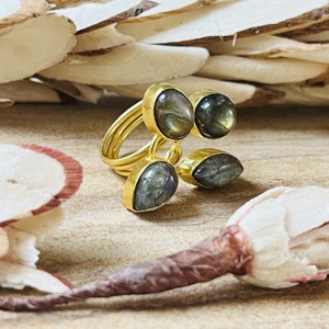 Unique Design Labradorite Vintage <b>Ring</b> 18K Gold Plated Brass Jewelry <b>Chunky</b> Multi Stone <b>Ring</b> Wholesale Statement <b>Ring</b> For Women - Product Image 3