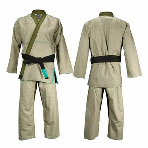 Uniforme de Jiu Jitsu Unisex 100% Algodón, Ropa de Entrenamiento Resistente, Talla Adulto, Corte Holgado, Verde con Cinturón Negro, Logotipo Frontal, Secado Rápido y Transpirable - Product Image 6