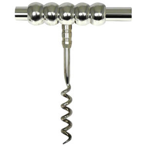 Sacacorchos de Lujo con Mango en T Plateado en Plata, Elegante y Moderno Accesorio de Bar de Metal, Regalo Ideal para Abrir Botellas - Product Image 1