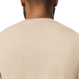 Camiseta de Hombre, Cuello Redondo, Algodón Jersey, Color Beige, Manga Corta, Corte Regular, Suave, Transpirable, Informal, Verano, Uso Diario, con Logo, Básica - Product Image 6