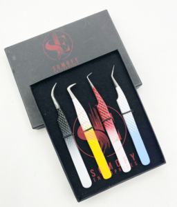 Latest Custom Colors Non-Slip Stainless Steel Volume Lash <b>Tweezers</b> with New Fiber Tip for Eyelash Extension - Product Image 4